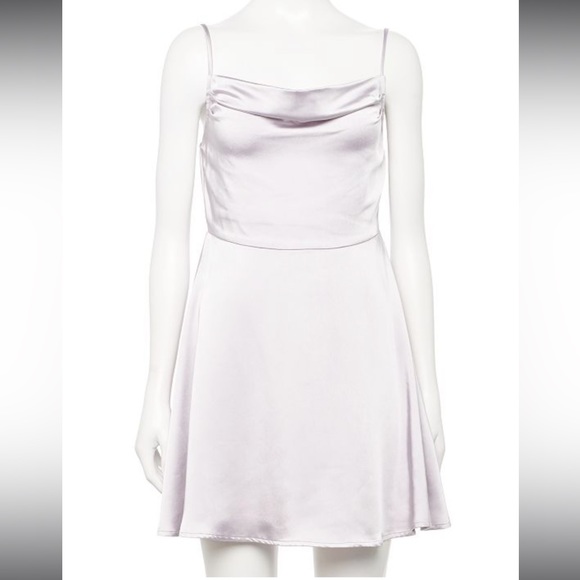 NWT Rewind Drape Neck Strappy Skater Dress Lilac Frost Size Medium - Picture 2 of 10